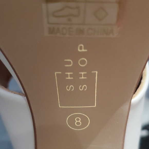 ShuShop Cream Platform Sandals with Pearl Detail Federica NIB Going Out Heels - Picture 9 of 10